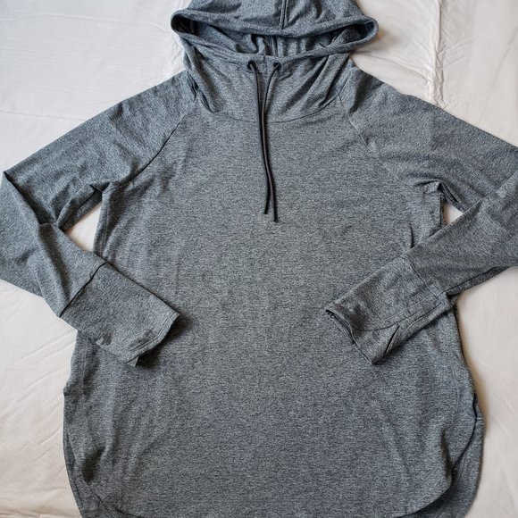 Athleta Uptempo Hoodie Sweatshirt Yoga Top In Metropolis Grey - Picture 5 of 13